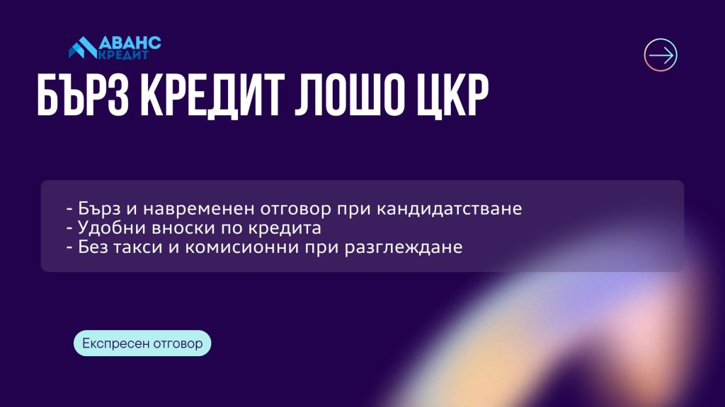 Бърз кредит лошо ЦКР