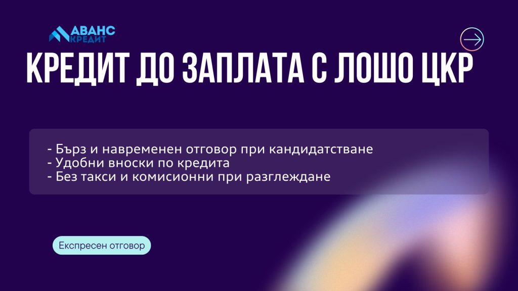 Кредит до заплата с лошо ЦКР