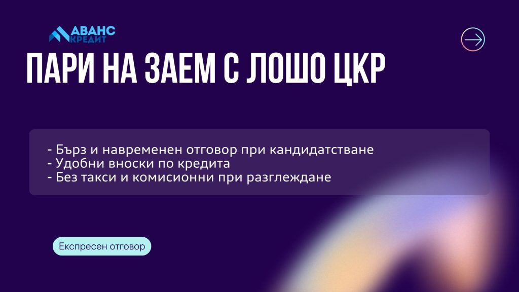 Пари на заем с лошо ЦКР
